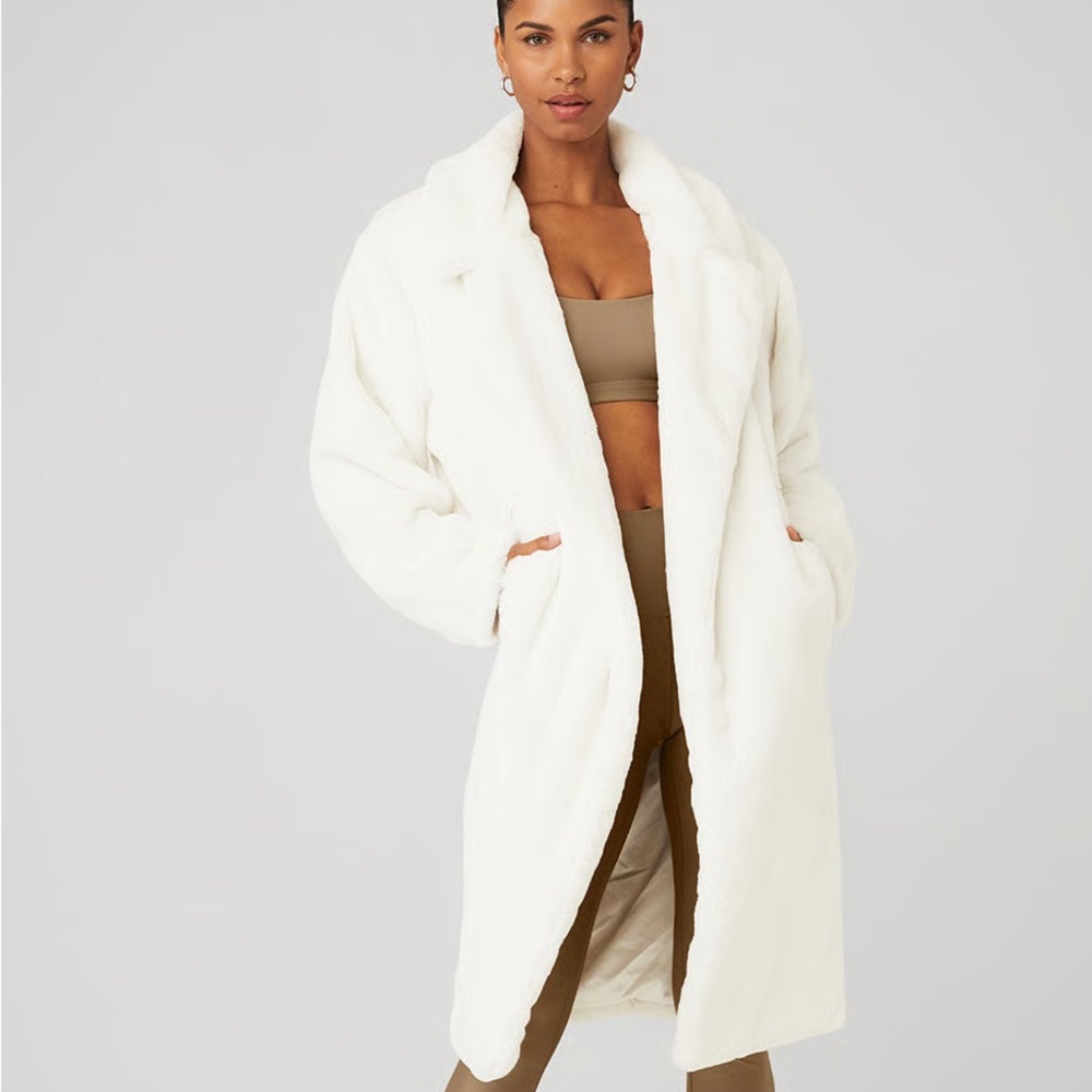ALO Yoga White Faux Fur Coat